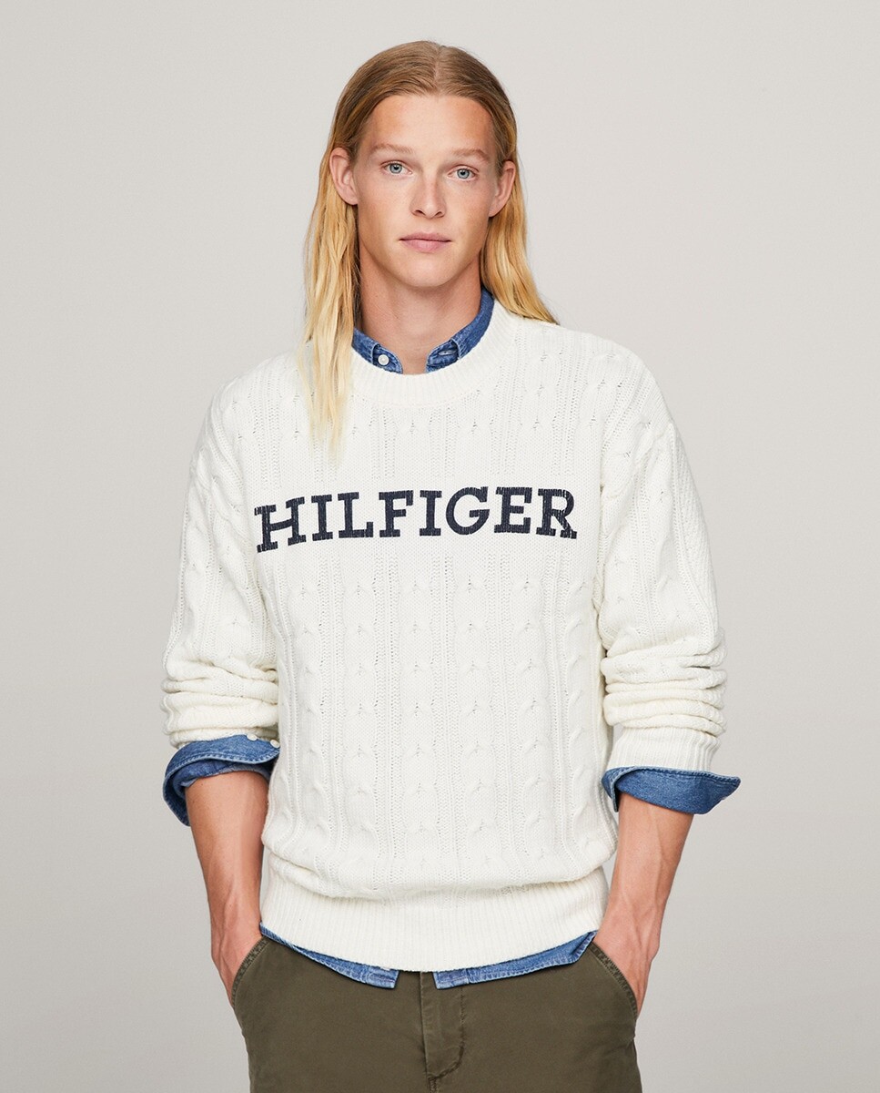 

Мужской свитер с круглым вырезом Tommy Hilfiger, белый
