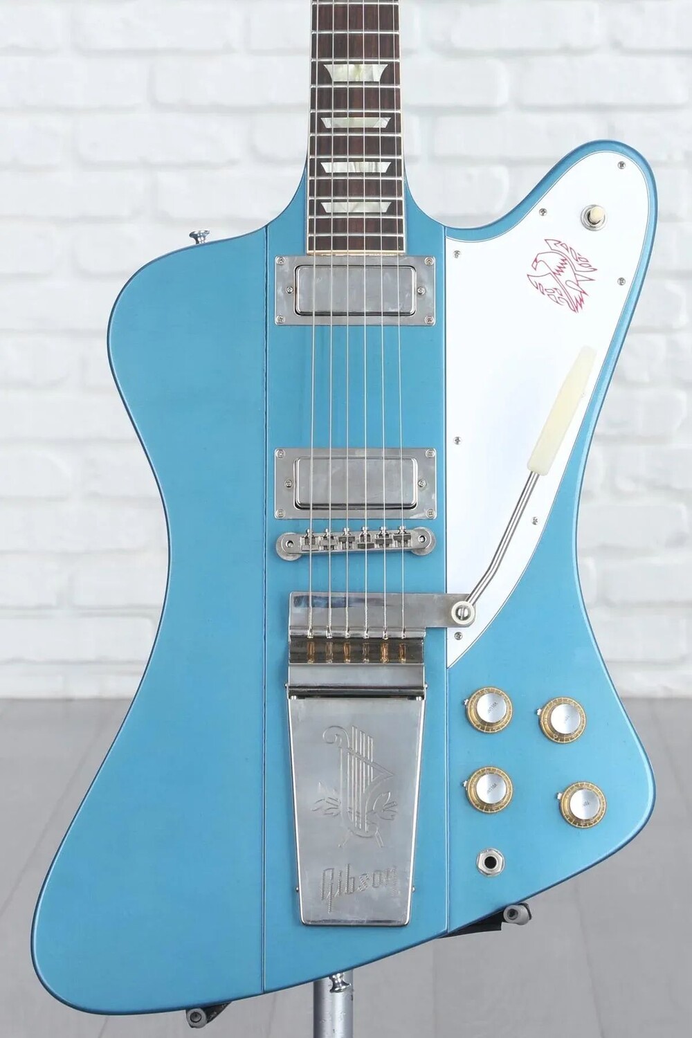 

Gibson Custom 1963 Firebird V с электрогитарой Maestro Vibrola — Murphy Lab Ultra Light Aged Pelham Blue