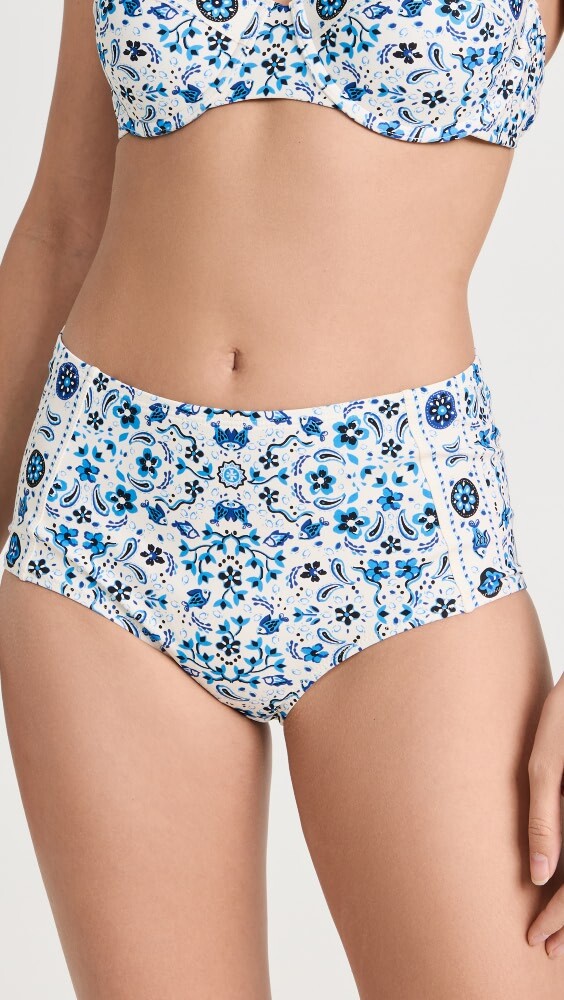 

Низ бикини Tory Burch Printed High-Waist, синий