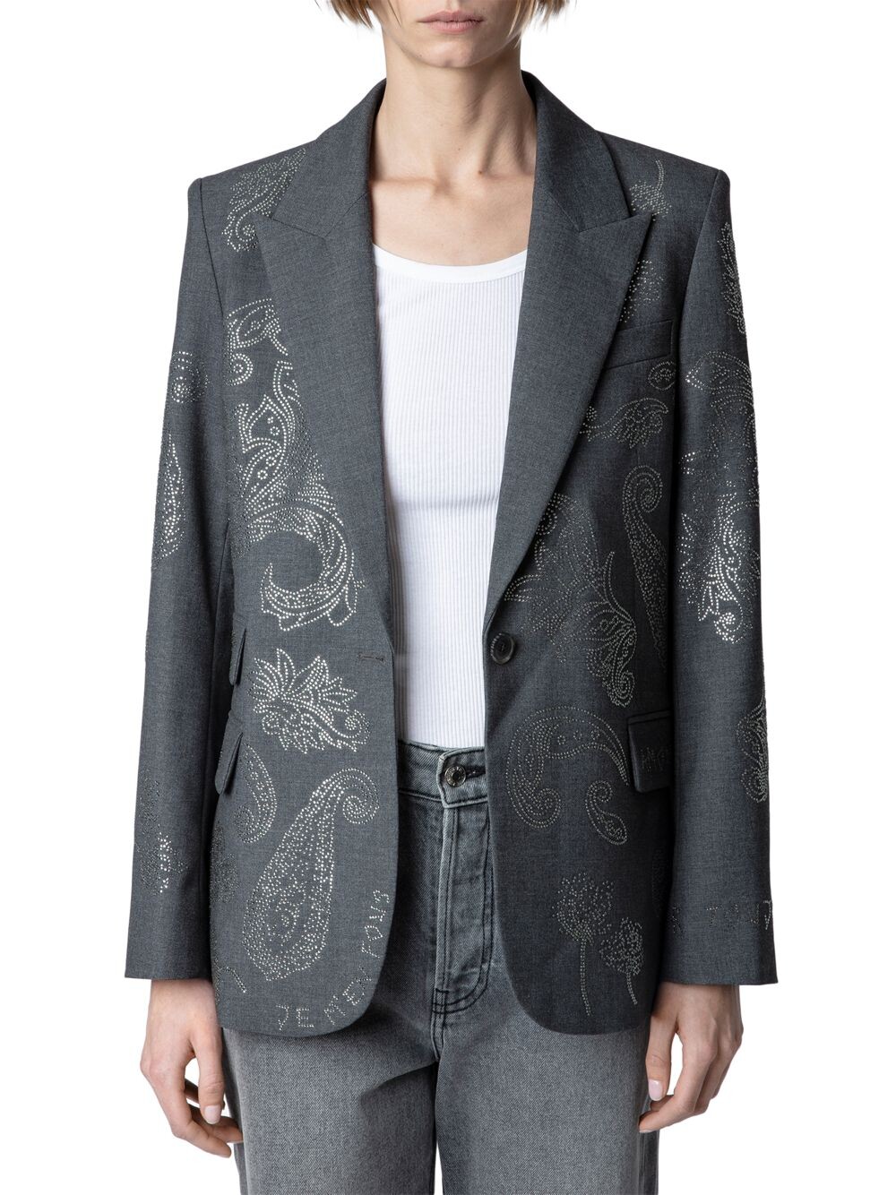 

Пиджак с кристаллами Venus Tailleur Paisley ZADIG & VOLTAIRE, Серый