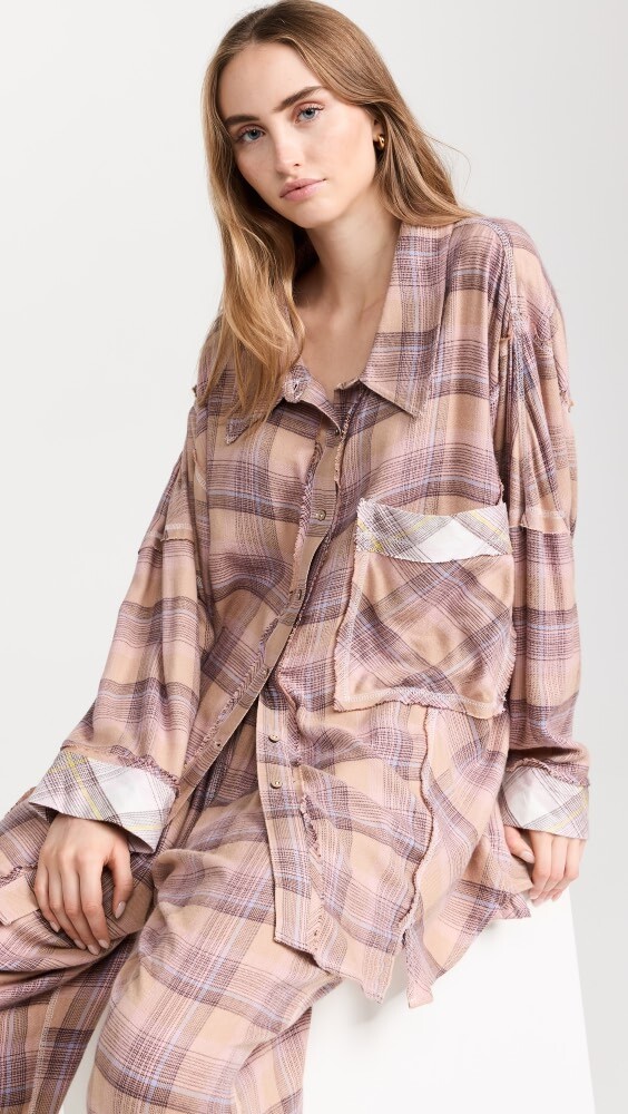 

Рубашка Free People Fallin' For Flannel Sleep, загар