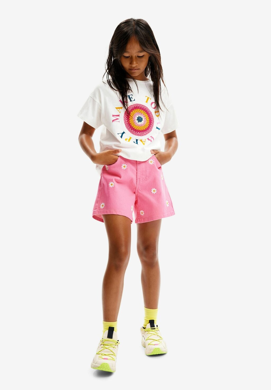 

Футболка с принтом MESSAGE Desigual, цвет white