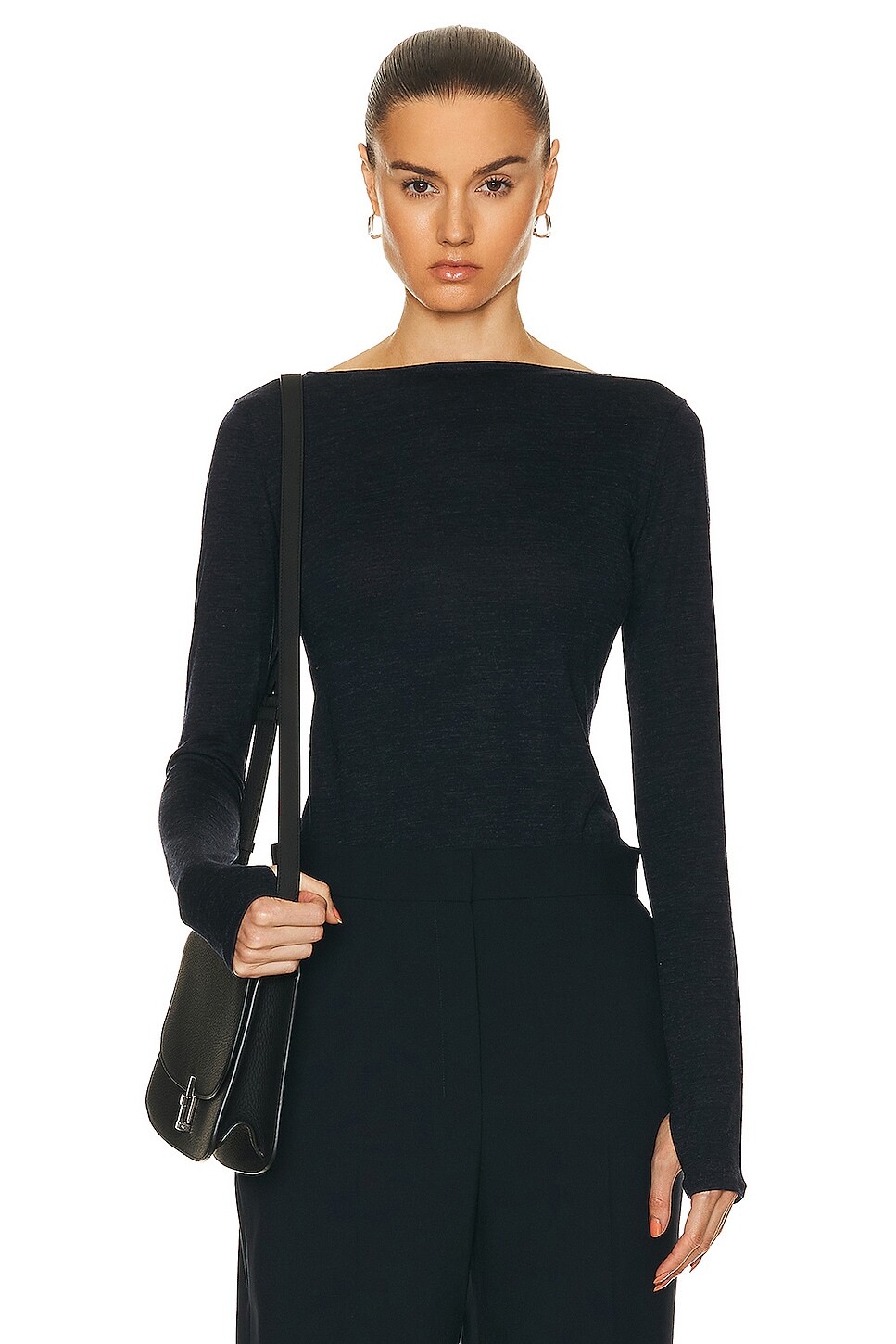 

Свитер Toteme Long Sleeve Boat Neck Top, цвет Navy Melange
