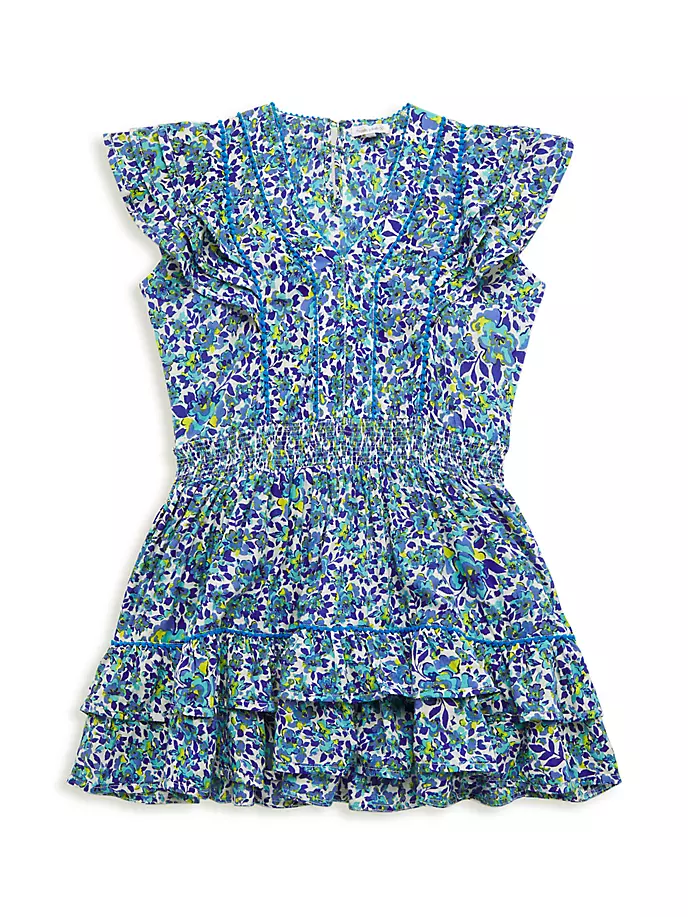 Мини-платье Camila для маленьких девочек и девочек Poupette St Barth, цвет blue net