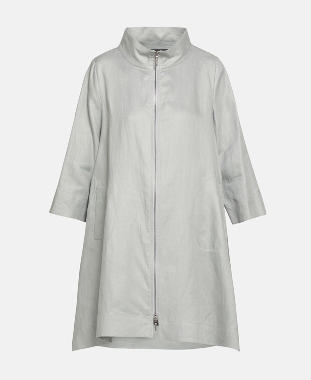 

Льняное пальто Emporio Armani, серый
