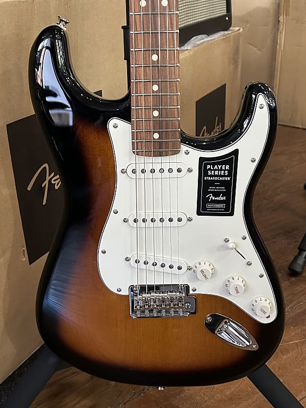 

Электрогитара Fender Player Stratocaster Pau Ferro Fretboard Anniversary 2-Color Sunburst / 8lbs. 2.4oz MXS24000380