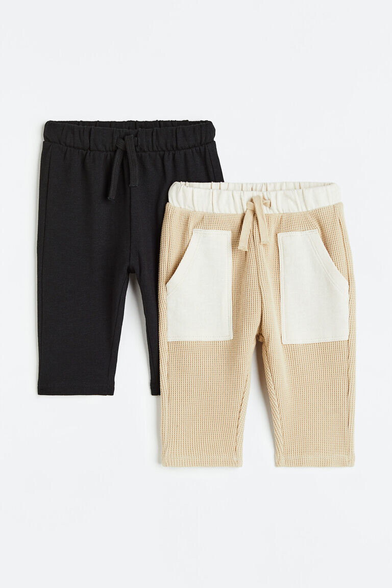 

2 пары хлопковых джоггеров H&M, бежевый