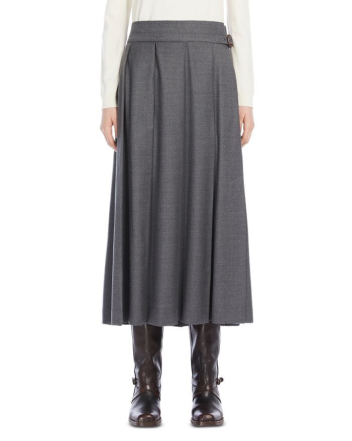 

Плиссированная юбка миди Weekend Max Mara Palk, серый
