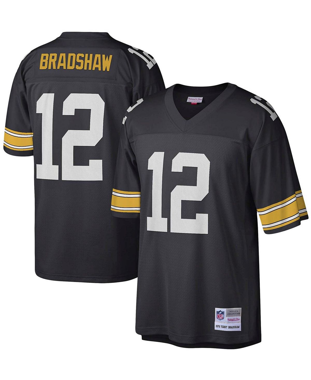 

Мужская футболка Terry Bradshaw Black Pittsburgh Steelers Legacy Replica Mitchell & Ness