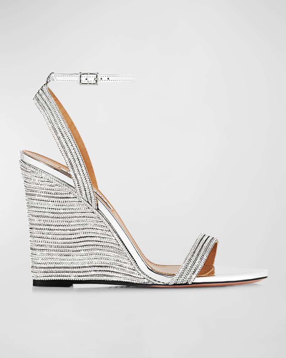 

Босоножки на танкетке с ремешком на щиколотке Wow Crystal Aquazzura