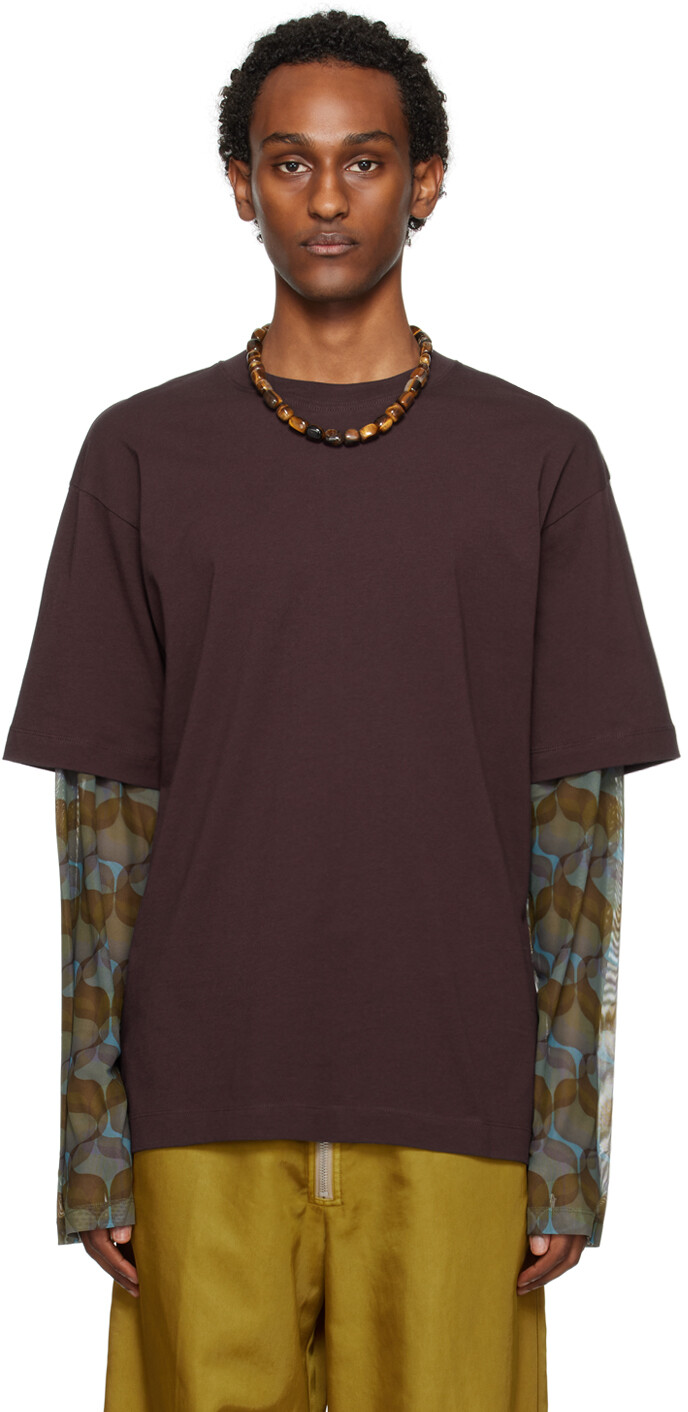 

Пурпурная многослойная футболка Dries Van Noten