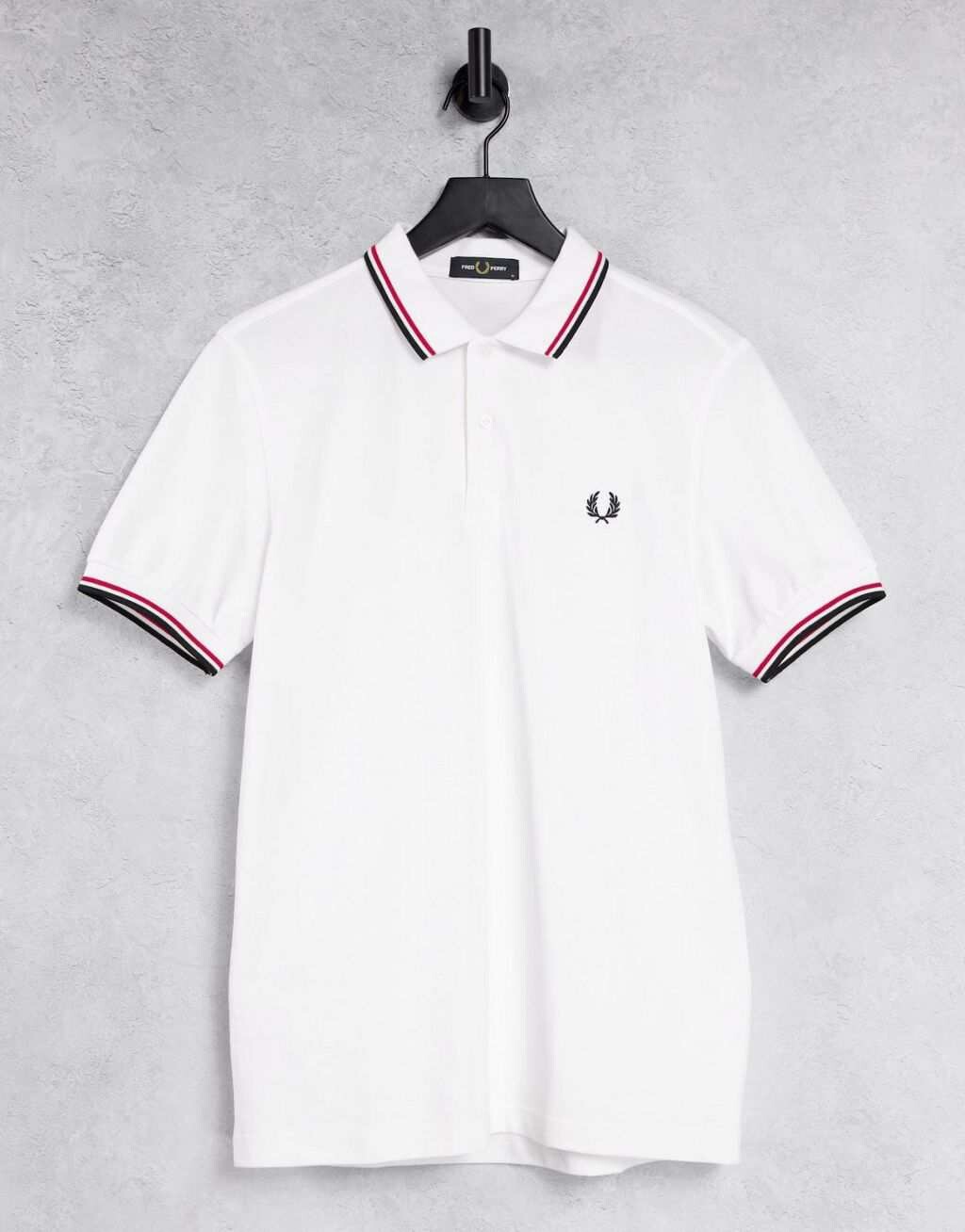 

Белая/красная/темно-синяя футболка-поло с логотипом Fred Perry, Красный