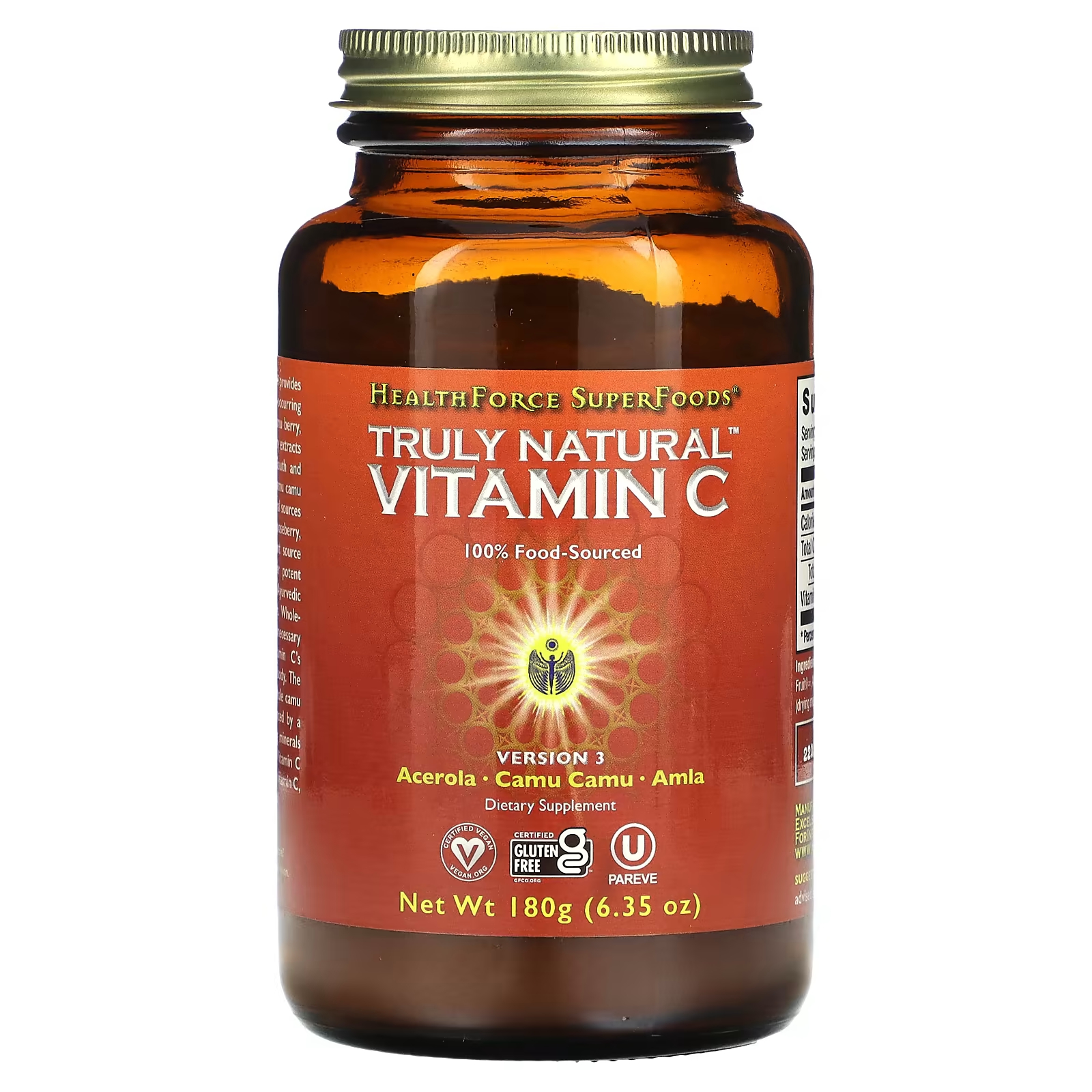 Витамин С HealthForce Superfoods натуральный, 180 г healthforce superfoods по настоящему натуральный витамин c 180 г 6 35 унции