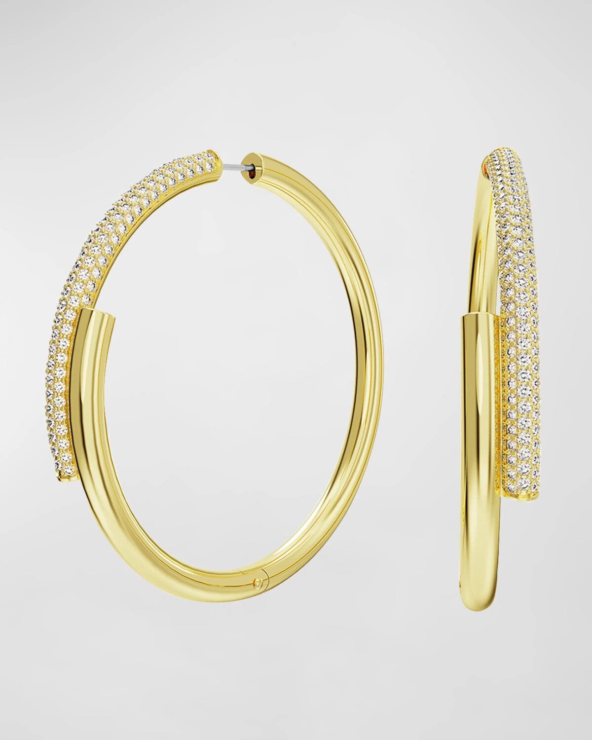 

Серьги-кольца Dextera с кристаллами и паве-перекрестком SWAROVSKI, цвет Gold