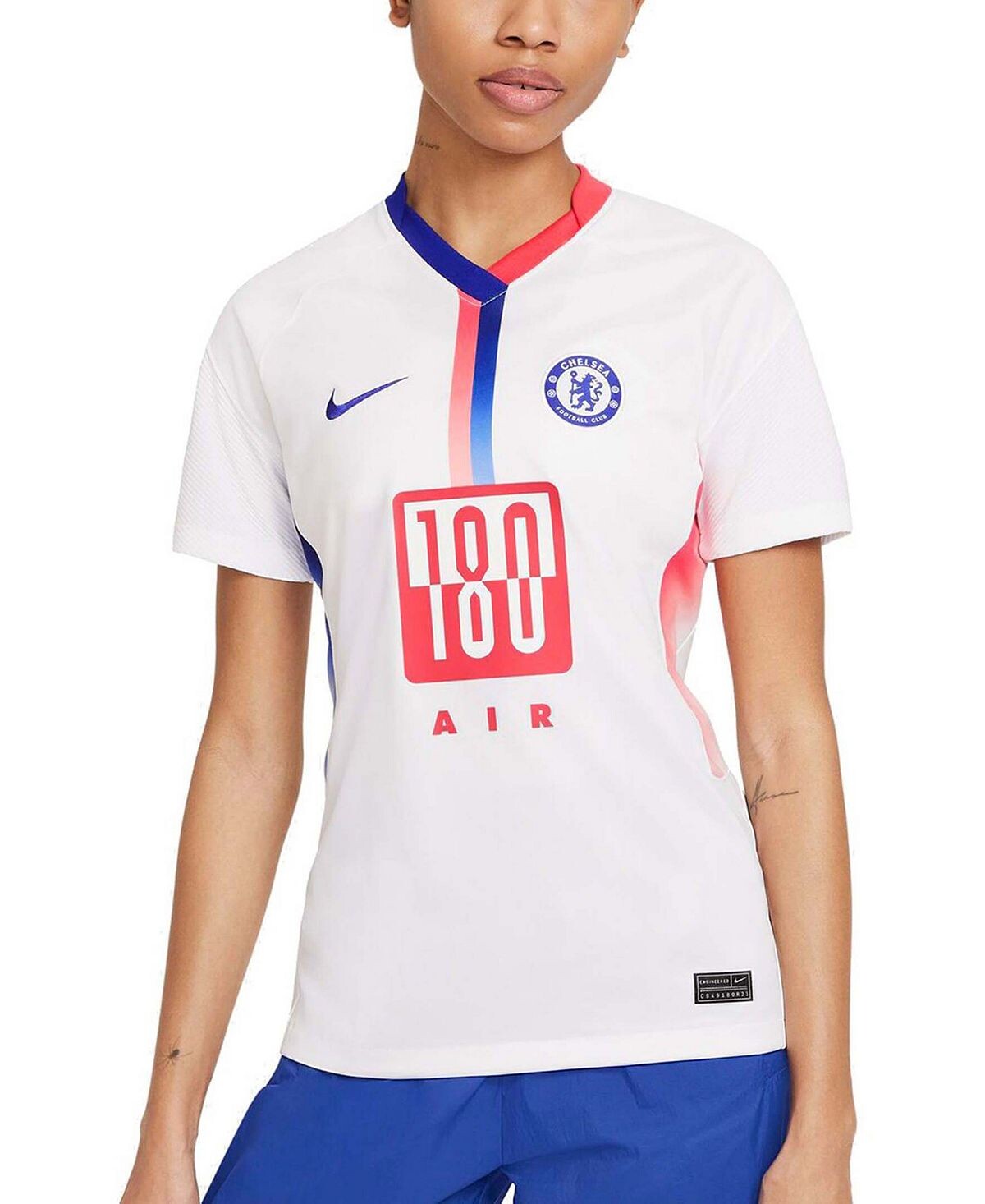 

Женская белая футболка Chelsea 2020/21 Fourth Stadium Air Max Replica Джерси Nike, белый