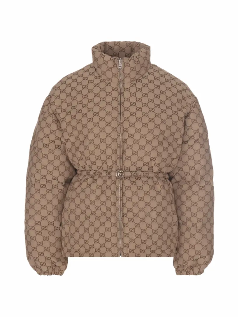 

Стеганый пуховик GG Gucci, бежевый