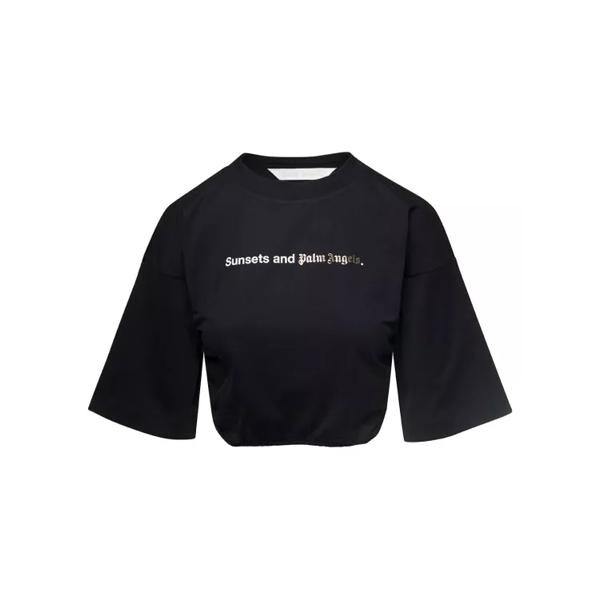 

Футболка sunset rouched tee Palm Angels, черный