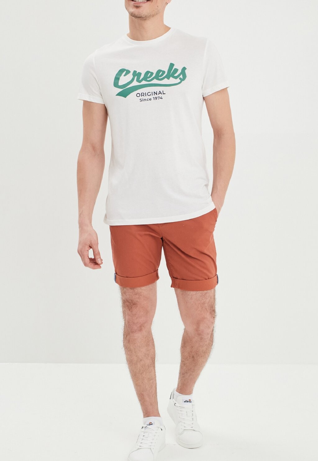

Футболка с принтом AMERICAN INSPIRATION FASHION COOL EASY CREEKS SHORT SL, цвет ivory