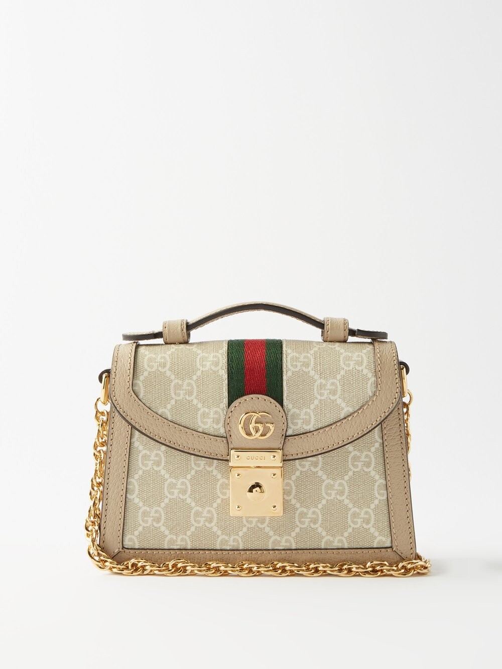 

Сумка через плечо ophidia supreme из ткани и кожи Gucci, бежевый