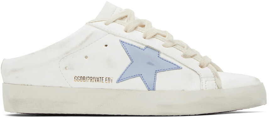

Эксклюзивные бело-синие кроссовки Golden Goose SSENSE Ball Star Sabot, Синий, Эксклюзивные бело-синие кроссовки Golden Goose SSENSE Ball Star Sabot