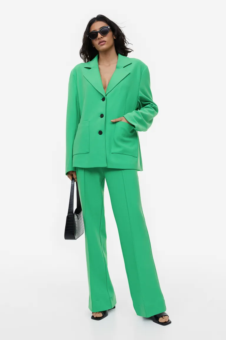 

Однобортный трикотажный пиджак H&M, зеленый