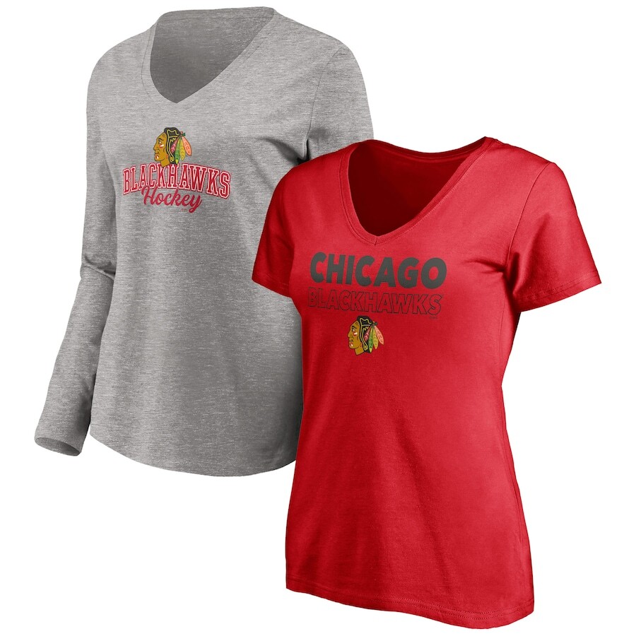 

Футболка с длинным рукавом Fanatics Branded Chicago Blackhawks, серый