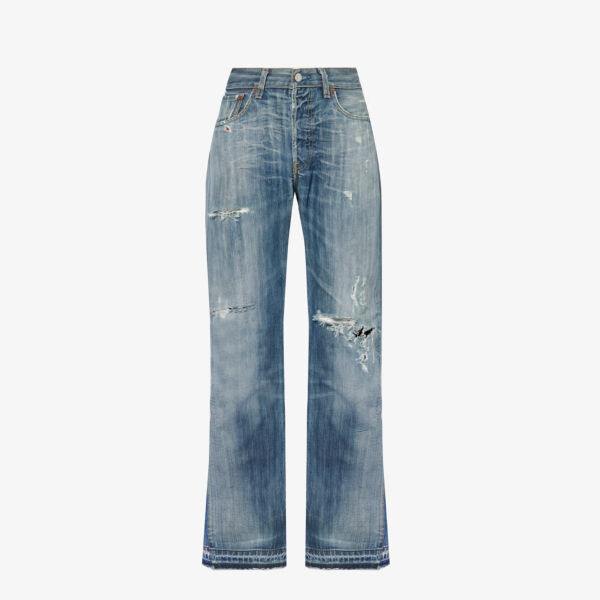 

Прямые джинсы из денима с высокой посадкой Jean Vintage, синий
