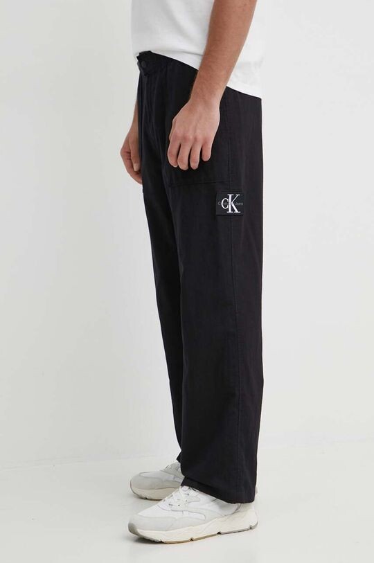 

Брюки из смесового льна Calvin Klein Jeans, черный