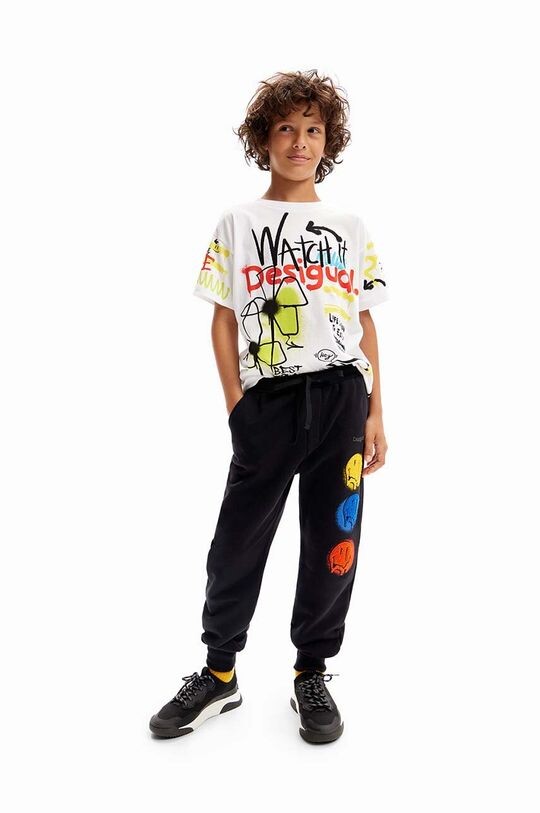 

Desigual Детские хлопковые спортивные штаны, черный