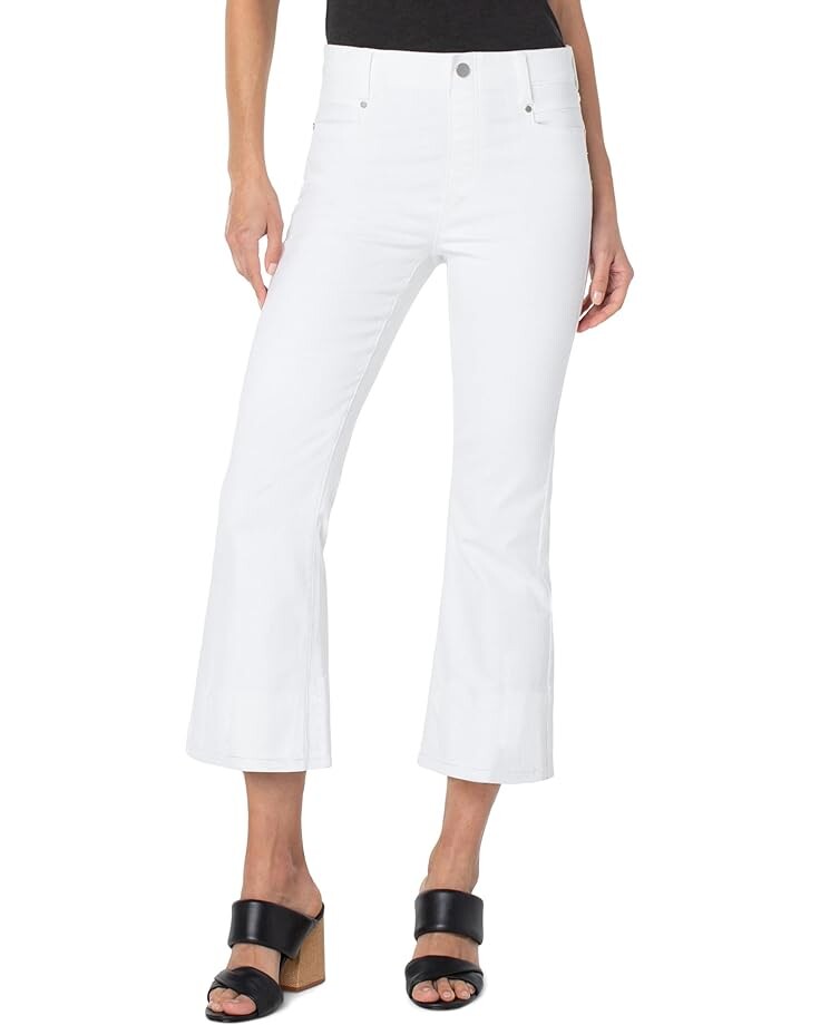 

Джинсы Liverpool Los Angeles Gia Glider Pull On Mid-Rise Crop Flare Stretch Denim Jean 25 1/2", белый