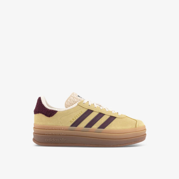 

Низкие замшевые кеды Gazelle с ярким фирменным принтом Adidas, желтый