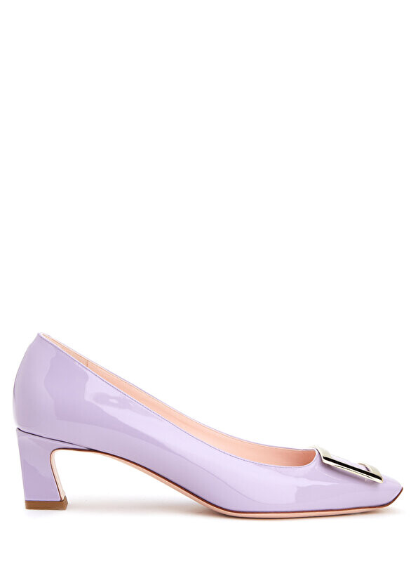 

Пурпурные кожаные туфли на высоком каблуке ROGER VIVIER