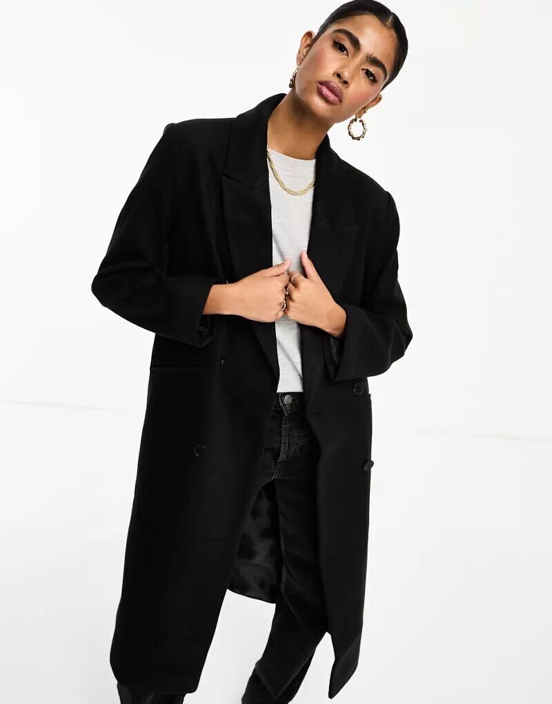 

Черное твиловое пальто для папы ASOS