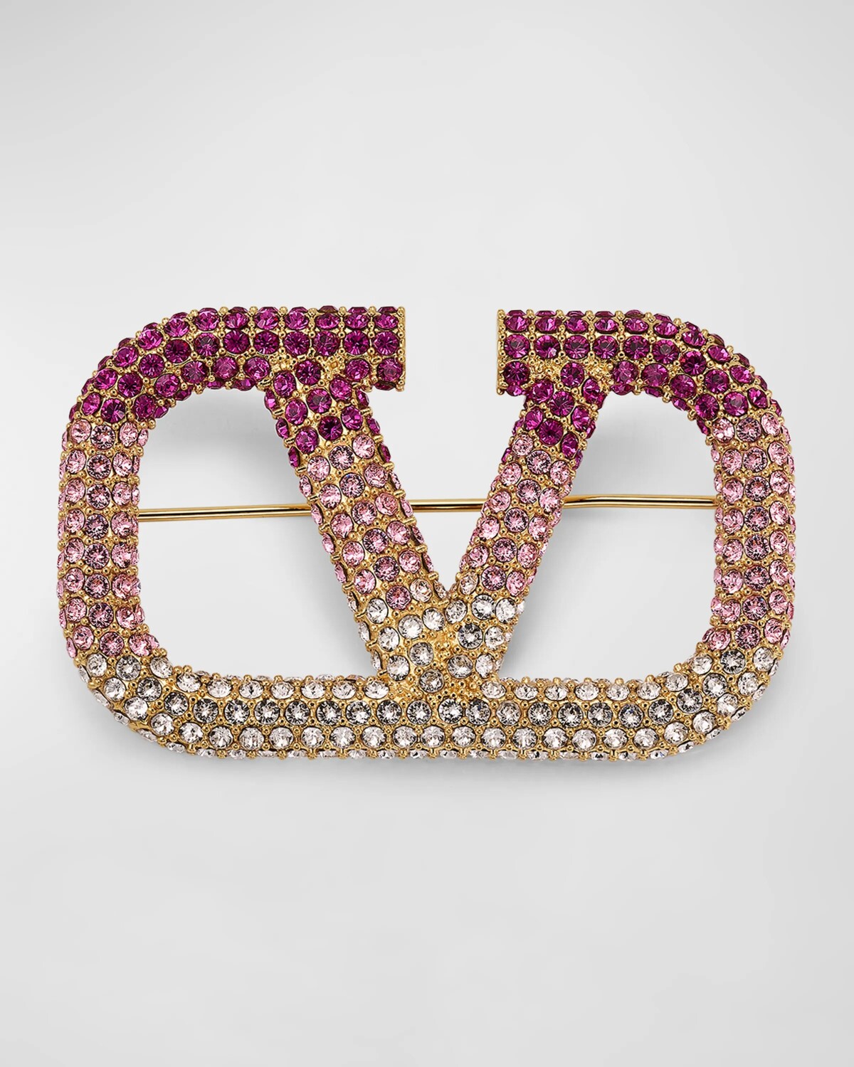 

Металлическая брошь с кристаллами омбре Valentino Garavani, цвет Pinkgold