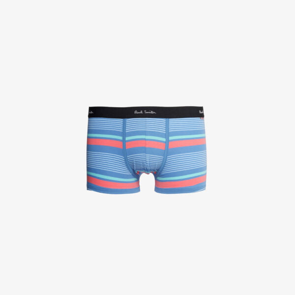 

Трусы из эластичного органического хлопка с фирменным поясом Paul Smith, синий