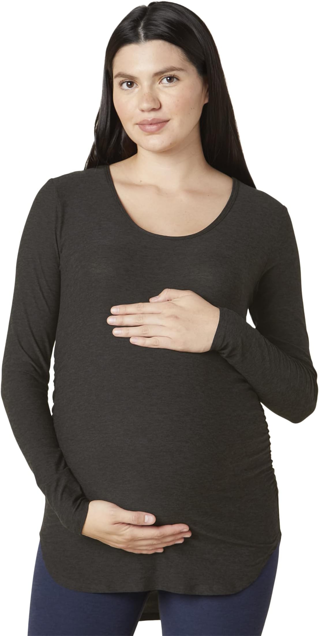 Легкий классический пуловер с круглым вырезом Spacedye для беременных Beyond Yoga, цвет Darkest Night