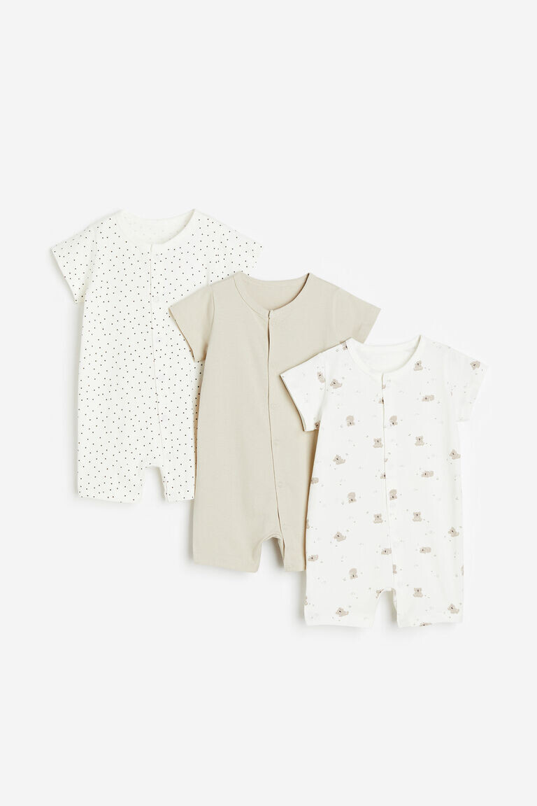 

3 пары хлопковых пижам H&M, бежевый