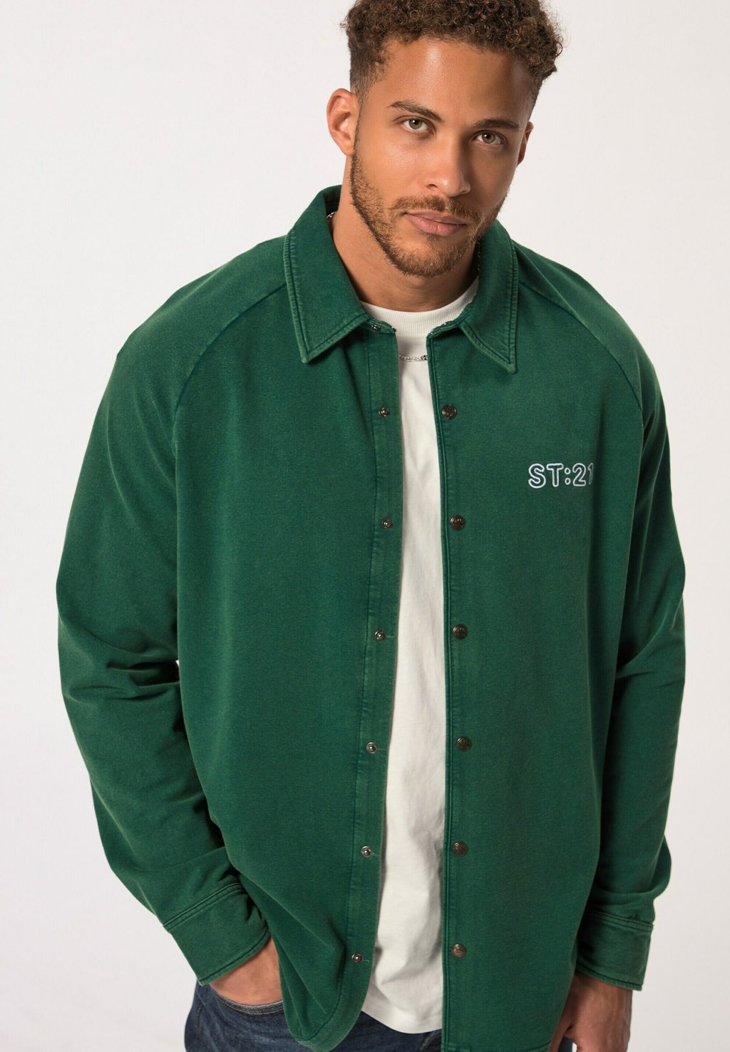 Рубашка BOXY FIT, KENTKRAGEN STHUGE, цвет dschungel grün