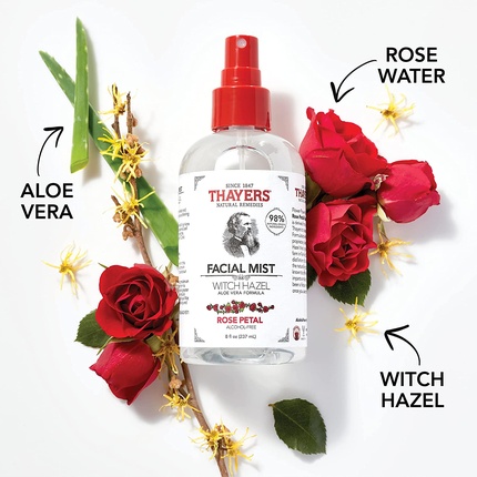 Тоник-спрей для лица Мягкий гамамелис роза с органическим алоэ вера 237 мл, Thayers Natural Remedies