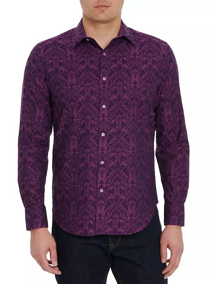 

Хайлендская тканая рубашка Robert Graham, цвет burgundy