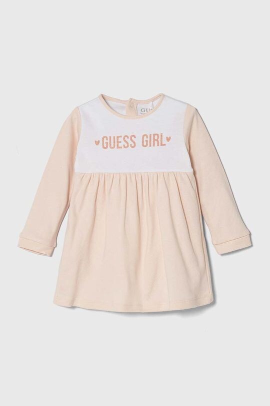 

Хлопковое платье для новорожденных Guess, розовый