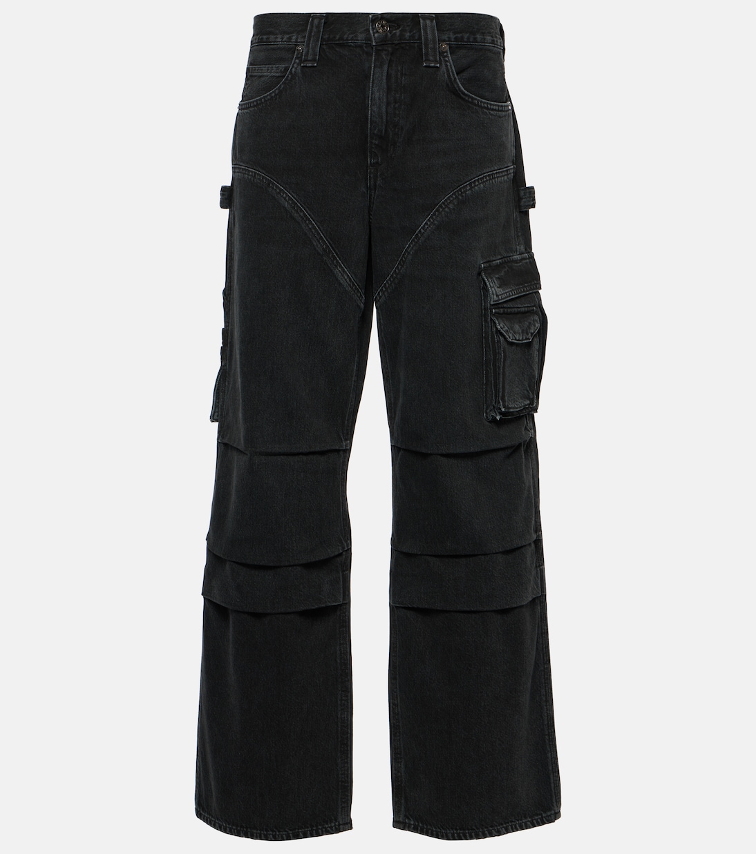 Прямые джинсы карго nera со средней посадкой Agolde, черный джинсы agolde harper прямые со средней посадкой синий