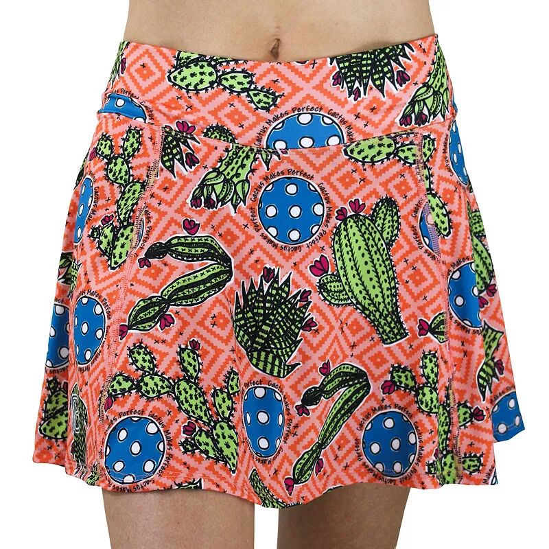 Женская юбка с кактусом Pickleball Bella — идеальная юбка со складками на