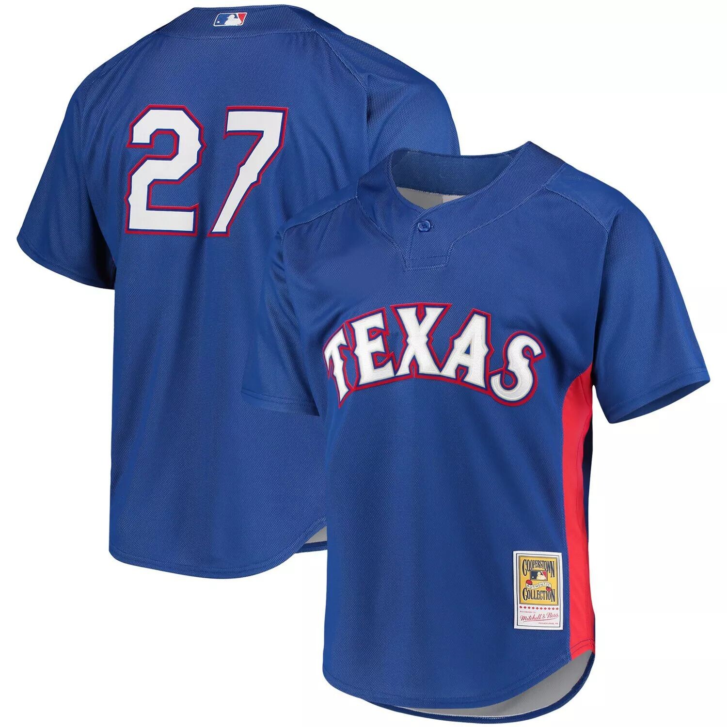 

Мужской сетчатый тренировочный трикотаж Mitchell & Ness Владимир Герреро Royal Texas Rangers Cooperstown Collection