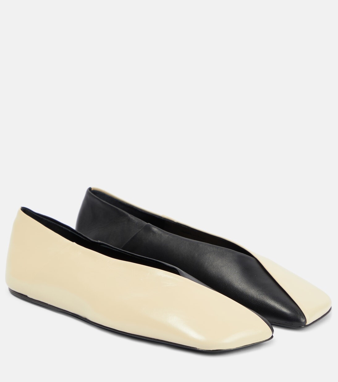 

Кожаные балетки Jil Sander, бежевый