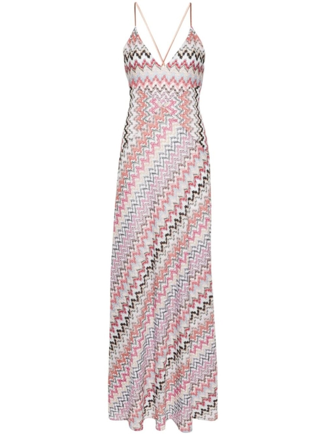 

Missoni платье макси с узором зигзаг, розовый