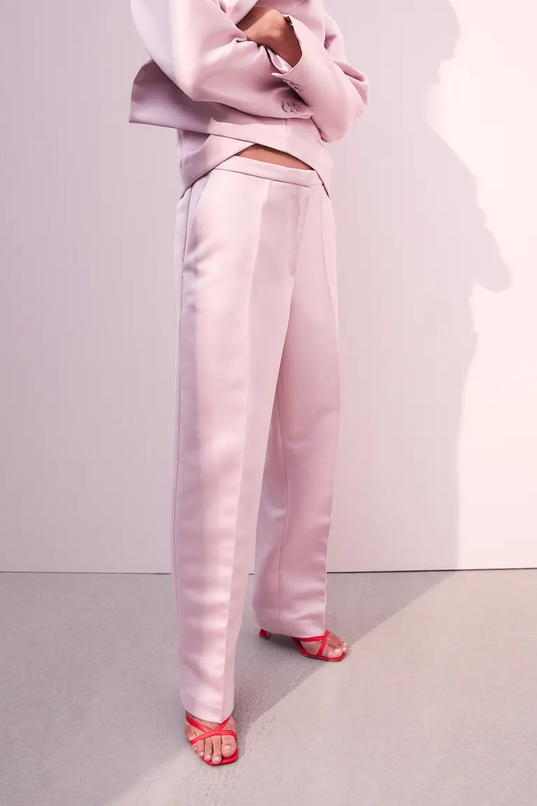 Прямые брюки H&M, розовый