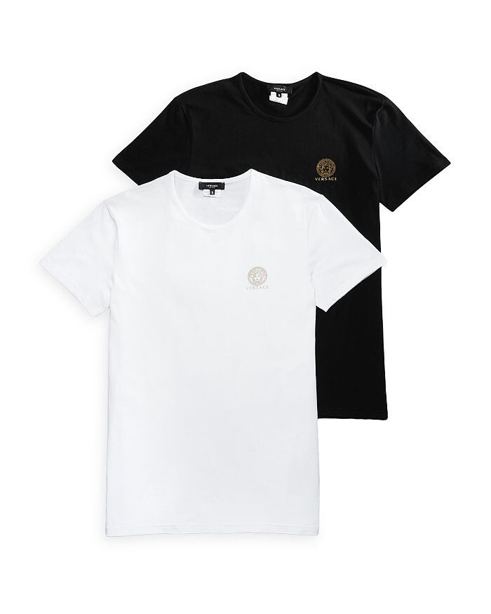 

Мужские футболки из смесового хлопка, упаковка из 2 шт. Versace, Черный