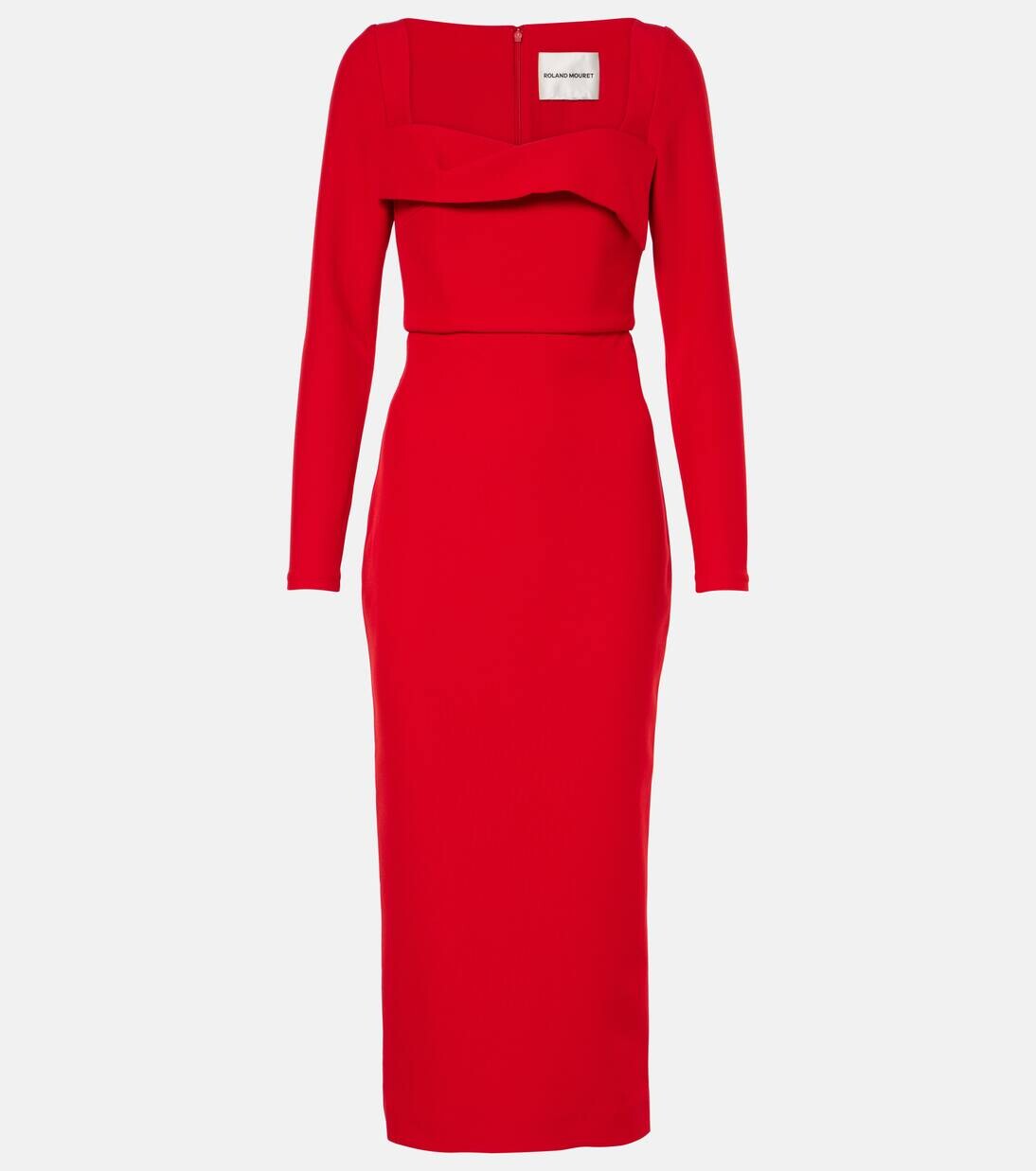 

Платье миди из крепа с драпировкой Roland Mouret, красный