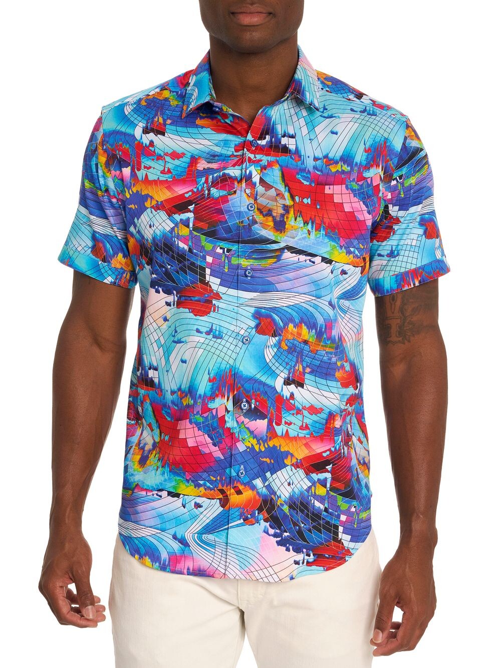 

Рубашка Speedball с короткими рукавами из ткани Robert Graham, разноцветный